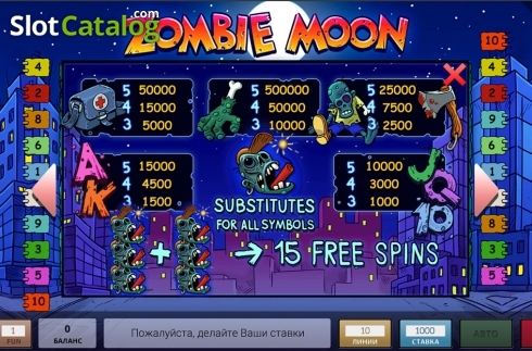 Οθόνη3. Zombie Moon Κουλοχέρης 