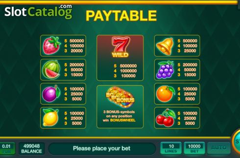 Οθόνη8. Fruits Fortune Wheel Κουλοχέρης