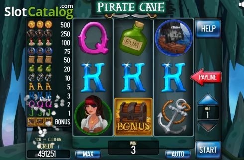 Οθόνη4. Pirate Cave (Pull Tabs) Κουλοχέρης