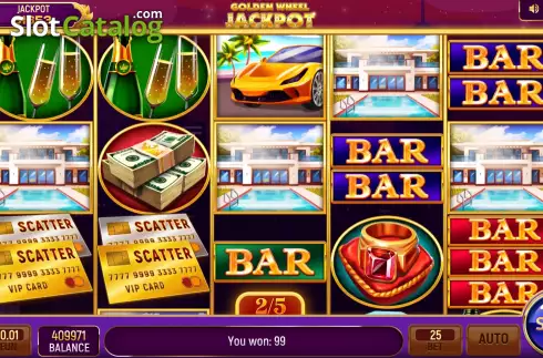 Οθόνη6. Golden Wheel Jackpot Κουλοχέρης