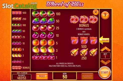 Οθόνη7. Wheel of Bliss (3x3) Κουλοχέρης