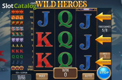 Οθόνη6. Wild Heroes 3x3 Κουλοχέρης 