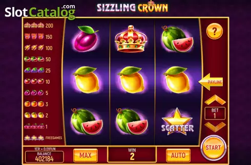 Οθόνη3. Sizzling Crown (3x3) Κουλοχέρης