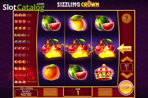 Οθόνη4. Sizzling Crown (3x3) Κουλοχέρης