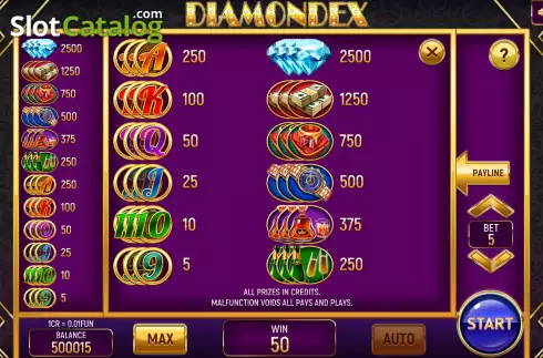 Οθόνη6. Diamondex (Pull Tabs) Κουλοχέρης