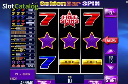 Οθόνη3. Golden Bar Spin (3x3) Κουλοχέρης