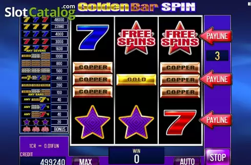 Οθόνη6. Golden Bar Spin (3x3) Κουλοχέρης