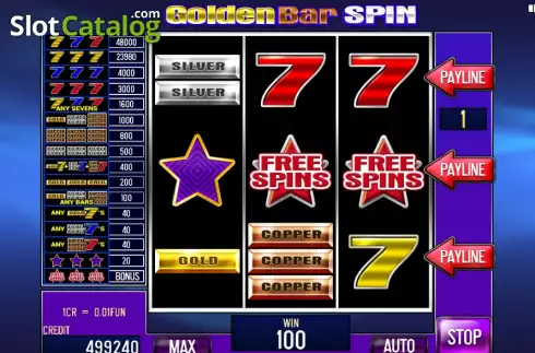 Οθόνη7. Golden Bar Spin (3x3) Κουλοχέρης