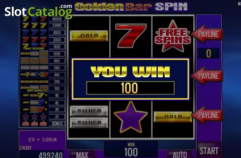Οθόνη8. Golden Bar Spin (3x3) Κουλοχέρης