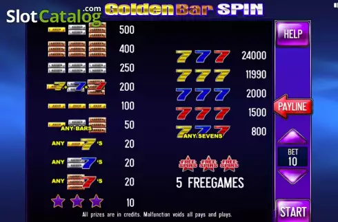 Οθόνη9. Golden Bar Spin (3x3) Κουλοχέρης