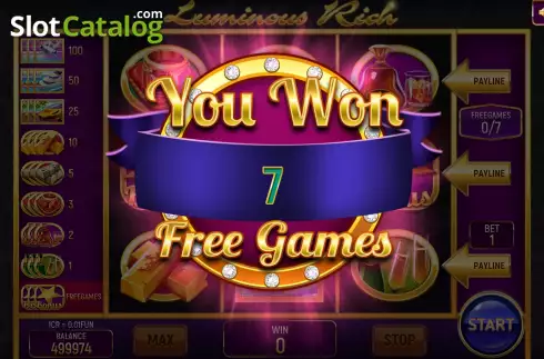 Οθόνη5. Luminous Rich (Pull Tabs) Κουλοχέρης