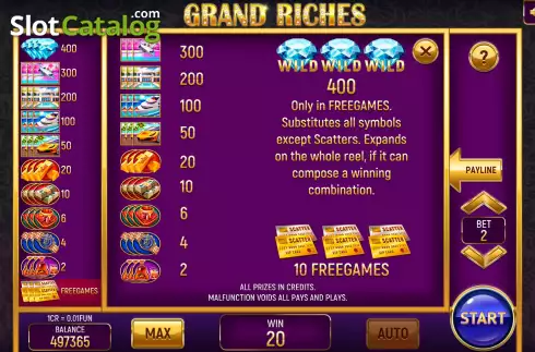 Οθόνη5. Grand Riches (Pull Tabs) Κουλοχέρης