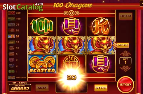 Οθόνη5. 100 Dragons (Pull Tabs) Κουλοχέρης