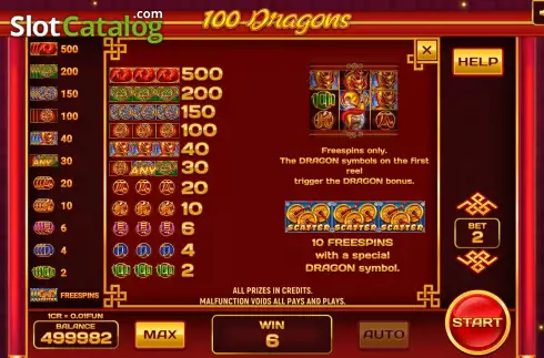 Οθόνη9. 100 Dragons (3x3) Κουλοχέρης
