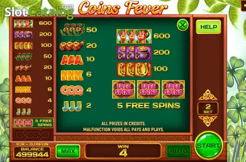 Οθόνη6. Coins Fever (3x3) Κουλοχέρης 