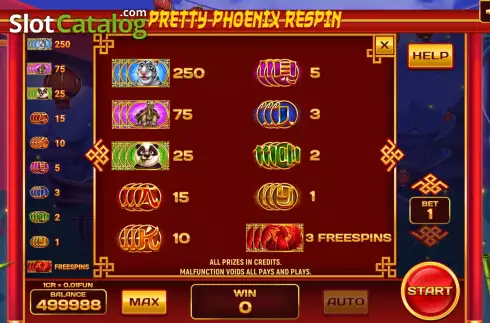Οθόνη6. Pretty Phoenix Respin (Pull Tabs) Κουλοχέρης 