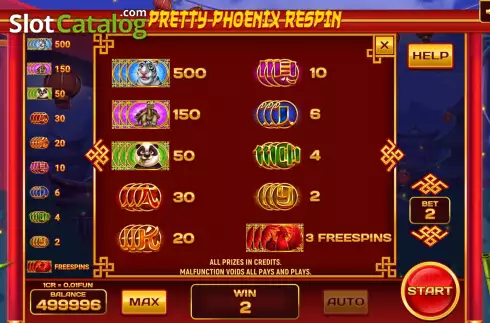 Οθόνη6. Pretty Phoenix Respin (3x3) Κουλοχέρης