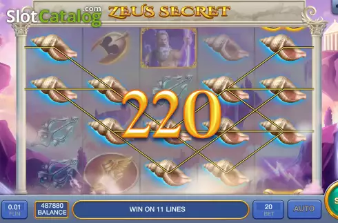 Οθόνη3. Zeus Secret Κουλοχέρης