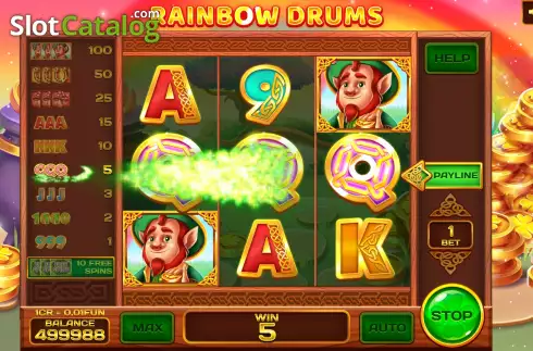 Οθόνη5. Rainbow Drums (Pull Tabs) Κουλοχέρης
