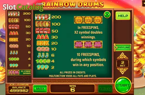 Οθόνη6. Rainbow Drums (3x3) Κουλοχέρης