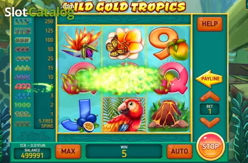 Οθόνη5. Wild Gold Tropics (Pull Tabs) Κουλοχέρης 