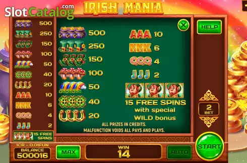Οθόνη9. Irish Mania (Pull Tabs) Κουλοχέρης