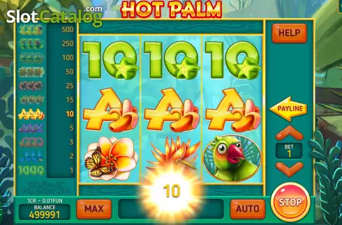 Οθόνη5. Hot Palm (Pull Tabs) Κουλοχέρης