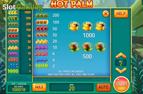 Οθόνη6. Hot Palm (3X3) Κουλοχέρης