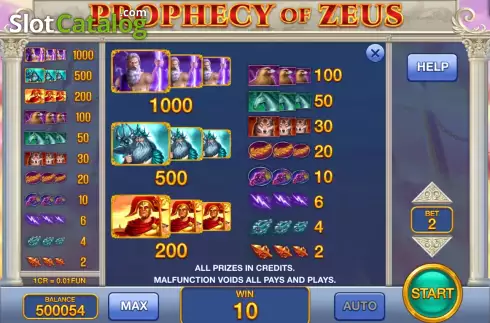 Οθόνη6. Prophecy Of Zeus (3x3) Κουλοχέρης