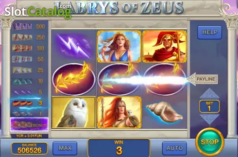 Οθόνη5. Labrys of Zeus (3x3) Κουλοχέρης