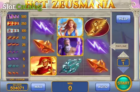 Οθόνη2. Hot Zeusmania (Pull Tabs) Κουλοχέρης