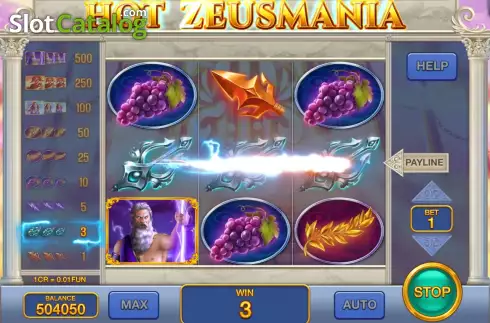Οθόνη4. Hot Zeusmania (Pull Tabs) Κουλοχέρης