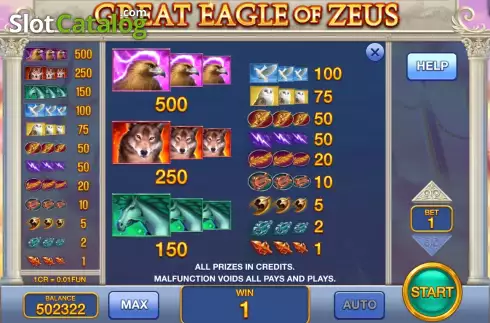 Οθόνη6. Great Eagle of Zeus (3x3) Κουλοχέρης 