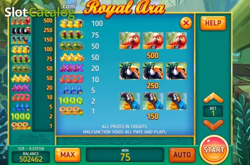 Οθόνη6. Royal Ara (Pull Tabs) Κουλοχέρης 