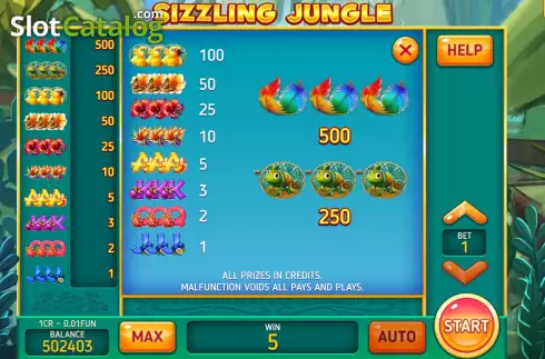 Οθόνη6. Sizzling Jungle (Pull Tabs) Κουλοχέρης