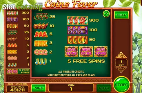 Οθόνη6. Coins Fever Respins Κουλοχέρης