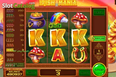 Οθόνη5. Irish Mania Respin Κουλοχέρης 