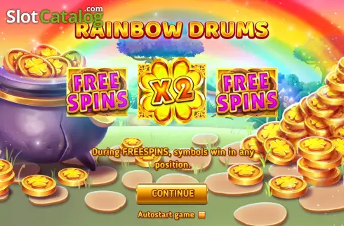 Οθόνη2. Rainbow Drums Respin Κουλοχέρης