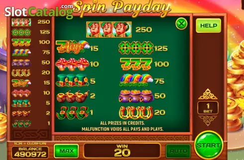 Οθόνη6. Spin Payday Respin Κουλοχέρης 