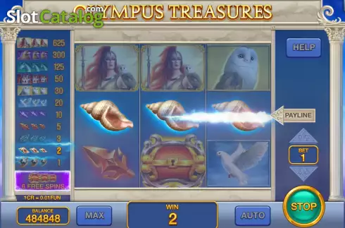 Οθόνη3. Olympus Treasures (Pull Tabs) Κουλοχέρης 