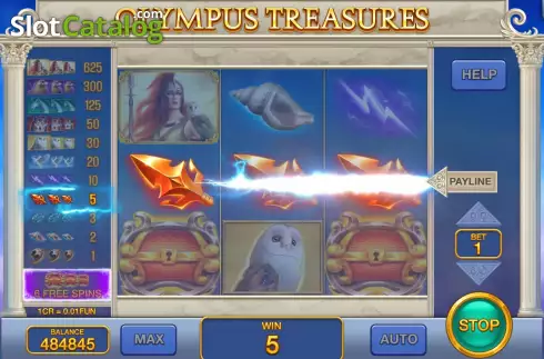 Οθόνη4. Olympus Treasures (Pull Tabs) Κουλοχέρης 