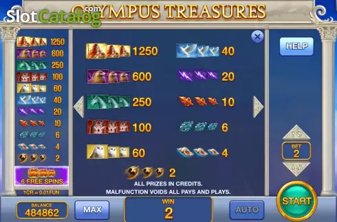 Οθόνη8. Olympus Treasures (3x3) Κουλοχέρης