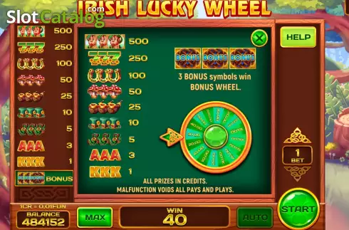 Οθόνη9. Irish Lucky Wheel Respin Κουλοχέρης