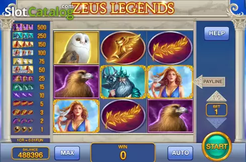 Οθόνη3. Zeus Legends (Pull Tabs) Κουλοχέρης
