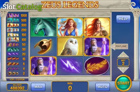 Οθόνη2. Zeus Legends (3x3) Κουλοχέρης