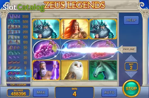 Οθόνη3. Zeus Legends (3x3) Κουλοχέρης