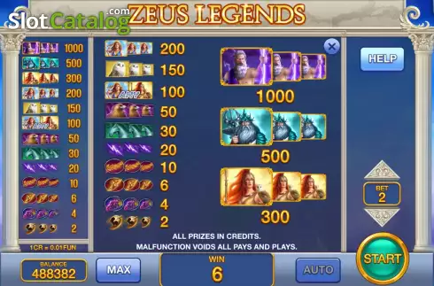 Οθόνη6. Zeus Legends (3x3) Κουλοχέρης