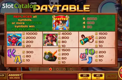 Οθόνη6. Pirate Treasure Cove Κουλοχέρης