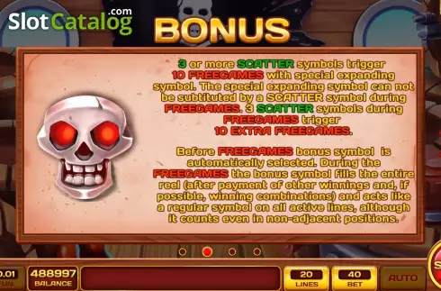 Οθόνη7. Pirate Treasure Cove Κουλοχέρης