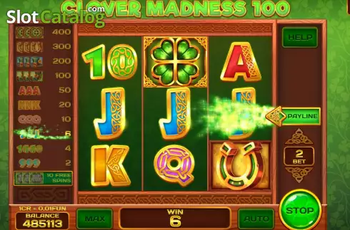 Οθόνη3. Clover Madness 100 (Pull Tabs) Κουλοχέρης 